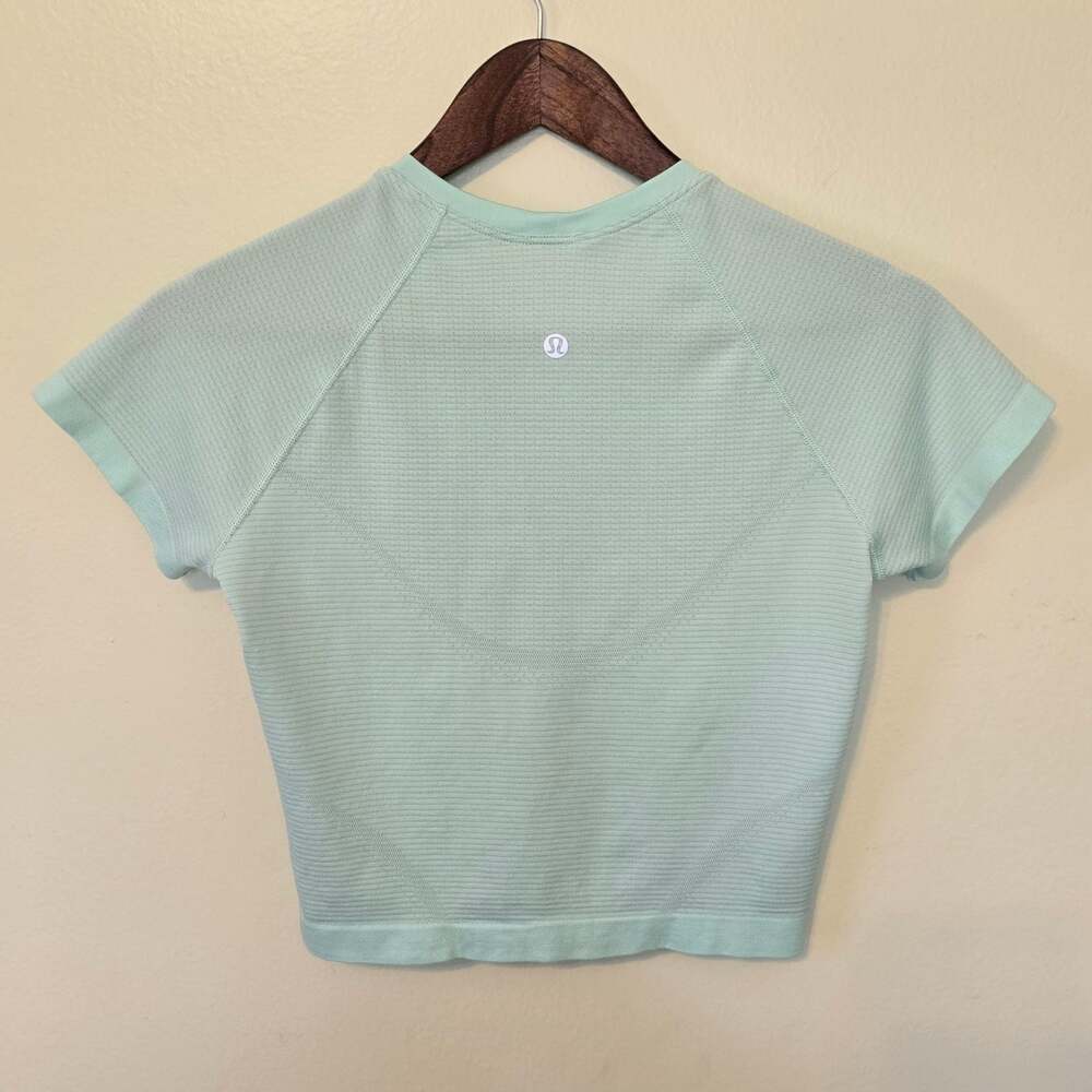 Lululemon Swiftly Tech Cropped Short Sleeve Shirt Mint - Picture 3 of 8